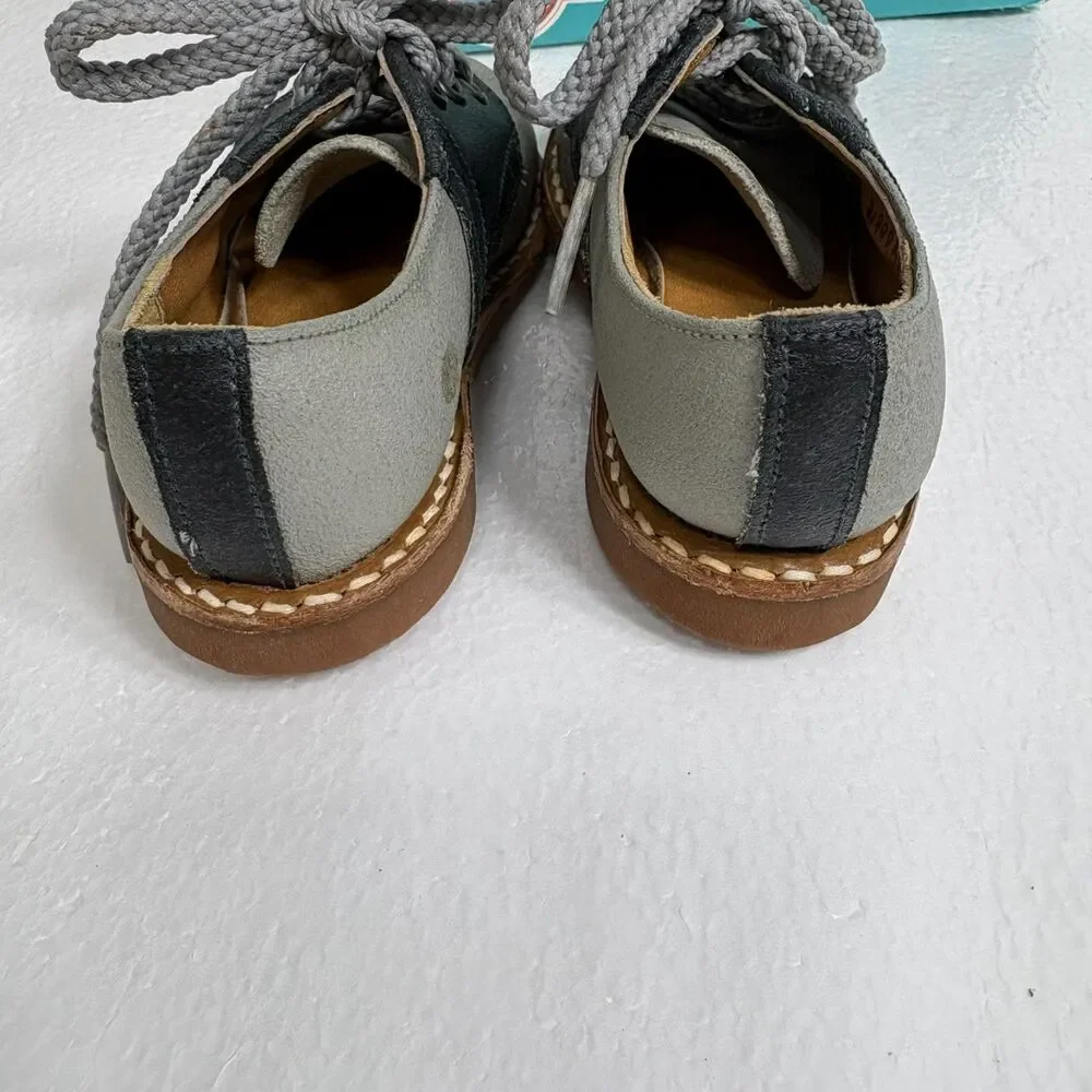 Buster Brown Vintage Kids Two Toned Unisex Saddle Oxford Shoes Size5D Gray Black